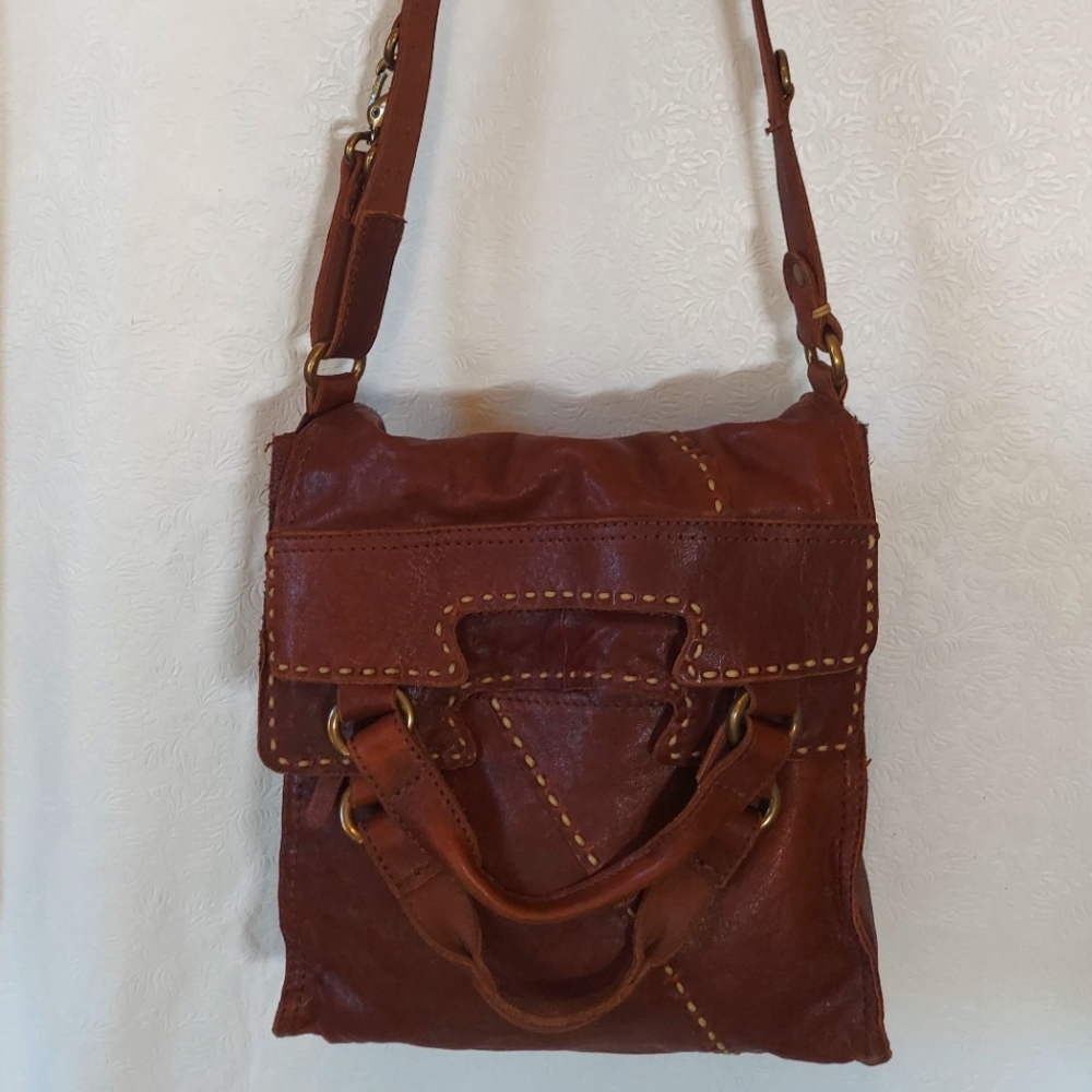 Lucky Brand, Abbey Road Messenger bag, Italian Leather, Convertible, 100% lamb